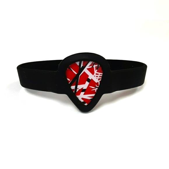 New! Collectable Eddie Van Halen Guitar Pick Holder Bracelet - Picture 1 of 2